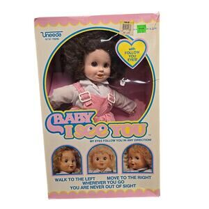 NIB Vintage Uneeda I See You Baby Girl Doll Soft Filled Body My Eyes Follow You
